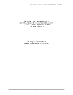 THEMATIC STUDY AND GUIDELINES: IDENTIFICATION AND