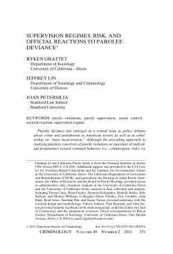 supervision regimes, risk, and official reactions to parolee deviance
