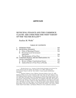 Are User Fees the Next Target of the "Silver Bullet