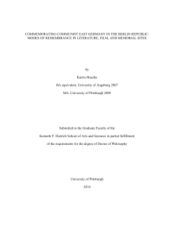 COMMEMORATING COMMUNIST EAST GERMANY IN THE