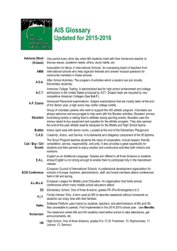 AIS Glossary - American International School Vienna