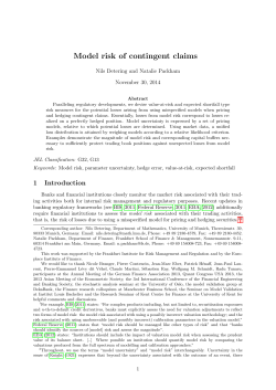 Model risk of contingent claims - Workgroup Financial Mathematics