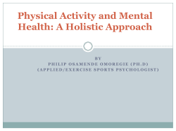 Physical Activity and Mental Health: A Holistic Approach