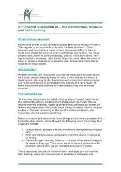 Miracles and Faith Healing