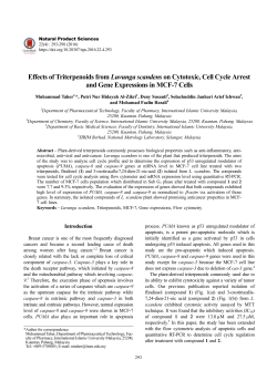 Effects of Triterpenoids from Luvunga scandens on Cytotoxic, Cell