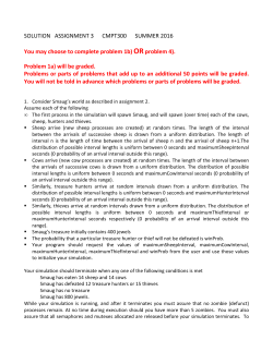 SOLUTION ASSIGNMENT 3 CMPT300 SUMMER 2016 You may