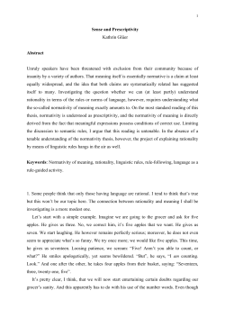 Sense and Prescriptivity