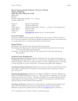 AMH3931 (Hist of Hip Hop) - Sites