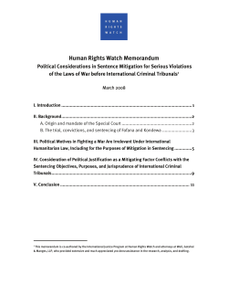 Political Considerations in Sentence Mitigation for
