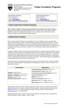 Trades Foundation Programs
