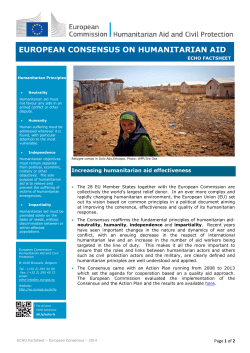 European Consensus on Humanitarian Aid