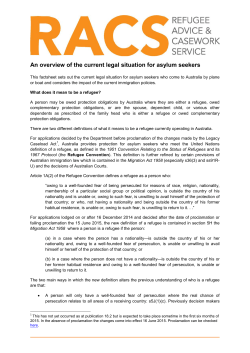 An overview of the current legal situation for asylum seekers