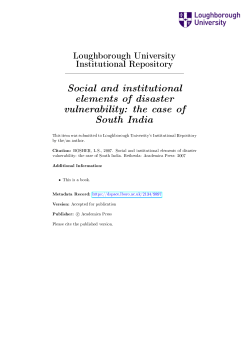 Social and institutional elements of disaster vulnerability: the case of