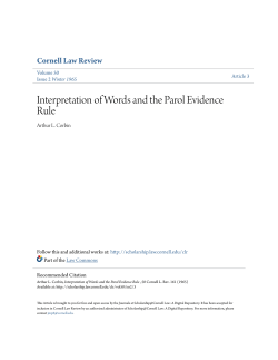 Interpretation of Words and the Parol Evidence Rule