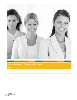 2016 YEAR-END CUSTOMER GUIDE