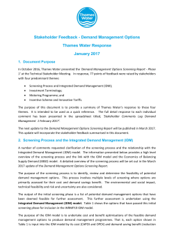 Summary of stakeholder comments on demand