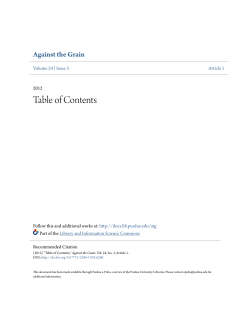 Table of Contents - Purdue e-Pubs