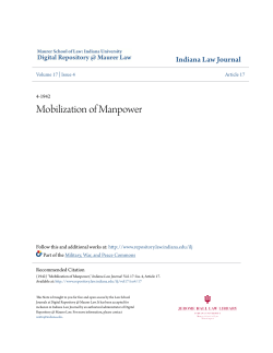 Mobilization of Manpower - Digital Repository @ Maurer Law