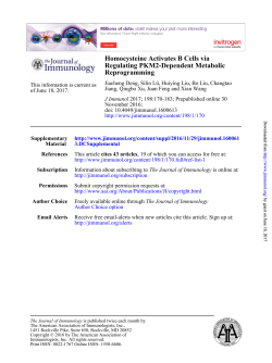 Homocysteine Activates B Cells via Regulating PKM2