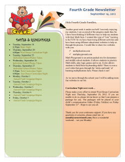 Fourth Grade Newsletter - Cornerstone Learning Community
