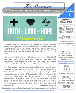 Faith-Love-Hope - I Thessalonians 1:3