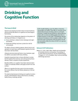 Drinking and Cognitive Function - International Alliance for