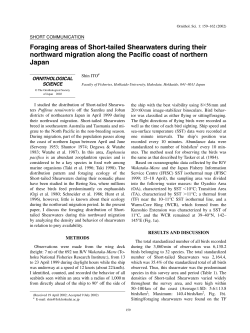 Foraging areas of Short-tailed Shearwaters during their northward