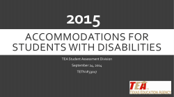 Testing Accommodations for Students with Disabilities