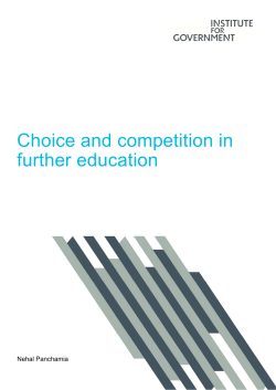 Choice and competition in further education
