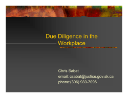 Due Diligence in the Workplace
