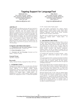 Tagalog Support for LanguageTool