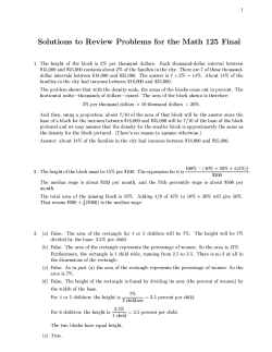 1 Solutions to Review Problems for the Math 12A Final 1. The height