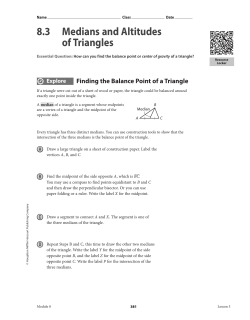 8.3 Medians and Altitudes of Triangles