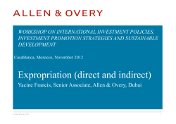Expropriation (direct and indirect)