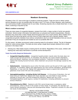 Newborn Screening - Highland Park Pediatrics