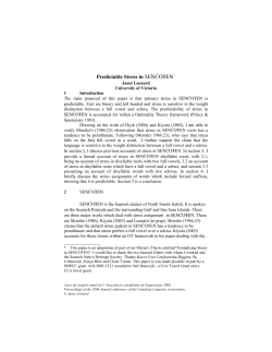 Predictable Stress in SENĆOŦEN *