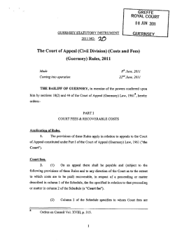 (Civil Division) (Costs and Fees) (Guernsey)
