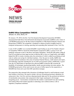 SoBRO Wins Competition THRIVE PRESS RELEASE