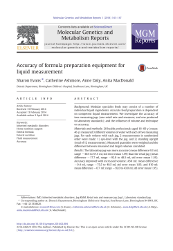 Accuracy of formula preparation equipment for