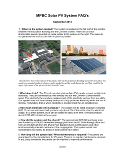 MPBC Solar System FAQ Sheet