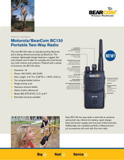 BearCom BC130 Portable Radio from Motorola Solutions Spec Sheet