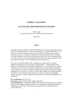 family taxation: an unfair and inefficient system