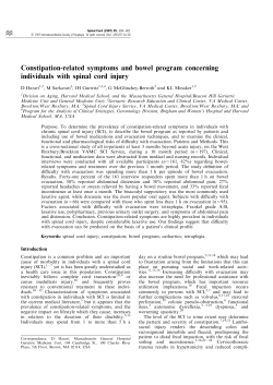 Constipation-related symptoms and bowel program