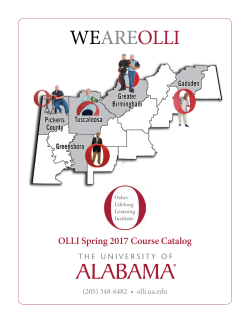 2017 Spring Catalog - OLLI - The University of Alabama