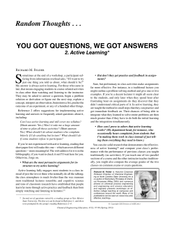 You Got Questions, We Got Answers. 2. Active Learning.