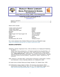 Outlaw Motorcycle Gangs (OMG): A Brief Bibliography
