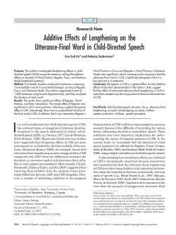 Additive Effects of Lengthening on the Utterance