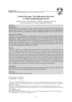 Central Myxoma / Myxofibroma of the Jaws: A Clinico