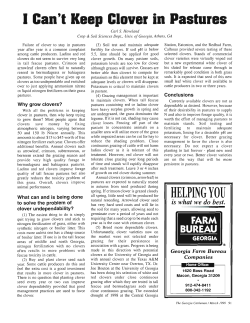 I Can`t Keep Clover in Pastures - Georgia Forages