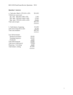 BUS 2230 Final Exam Review Questions